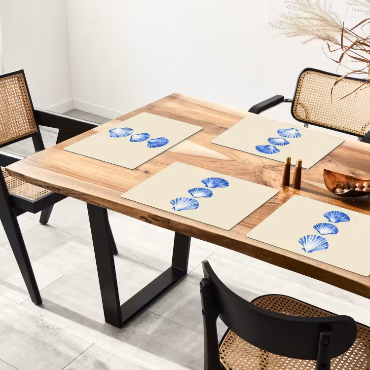 Tischset - Muscheln - Blau - Beige — 4