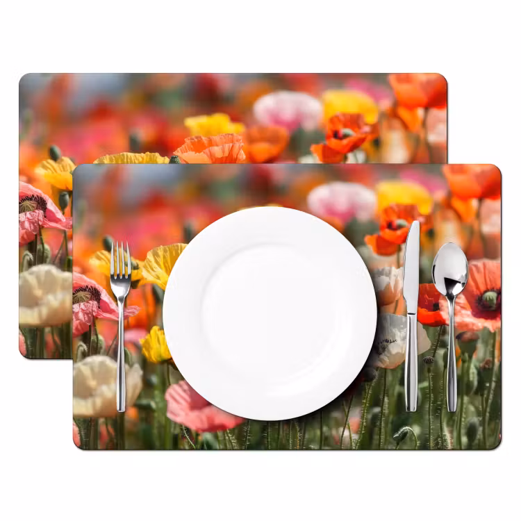 Tischset - Blumenfeld - Mohnblumen - Farbenfroh — 2