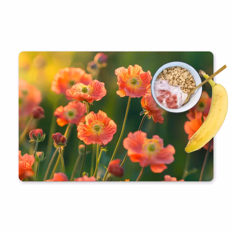 Tischset - Blumenfeld - Sonnenstrahlen - Orange — 1