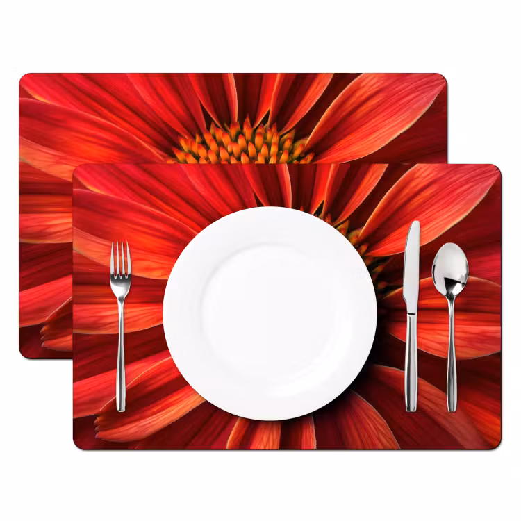 Tischset - Nahaufnahme - Blume - Rot — 2