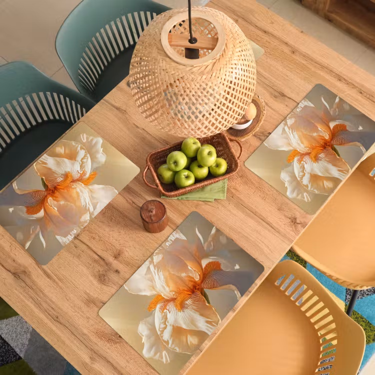 Tischset - Nahaufnahme - Orange - Iris — 3