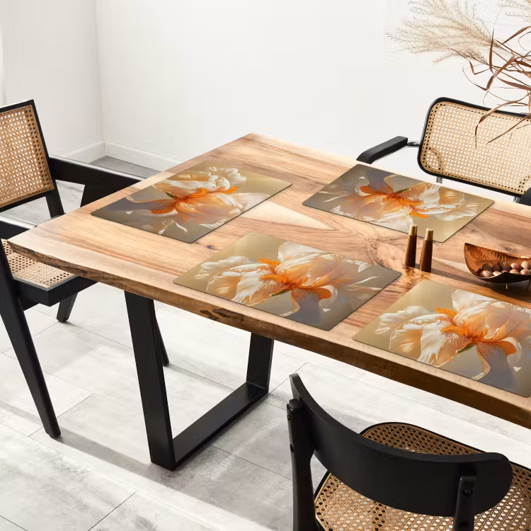Tischset - Nahaufnahme - Orange - Iris — 4
