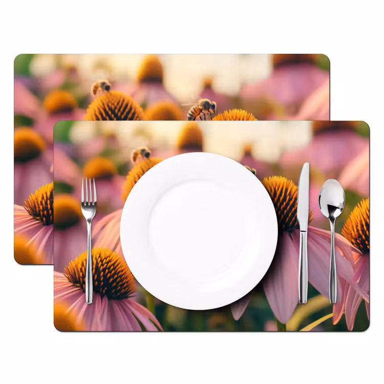 Tischset - Blumen - Lila - Bienen — 2