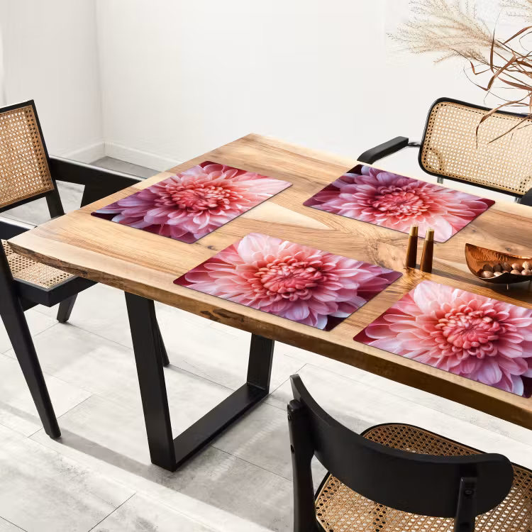 Tischset - Dahlie - Blume - Nahaufnahme - Rosa — 4