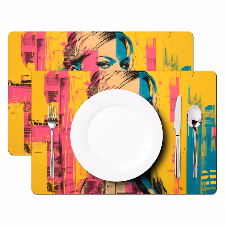 Tischset - Frau - Malstreifen - Farbig — 2