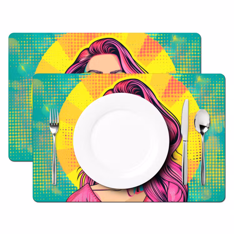 Tischset - Sonnenbrille - Frau - Sonnig - Gelb — 2