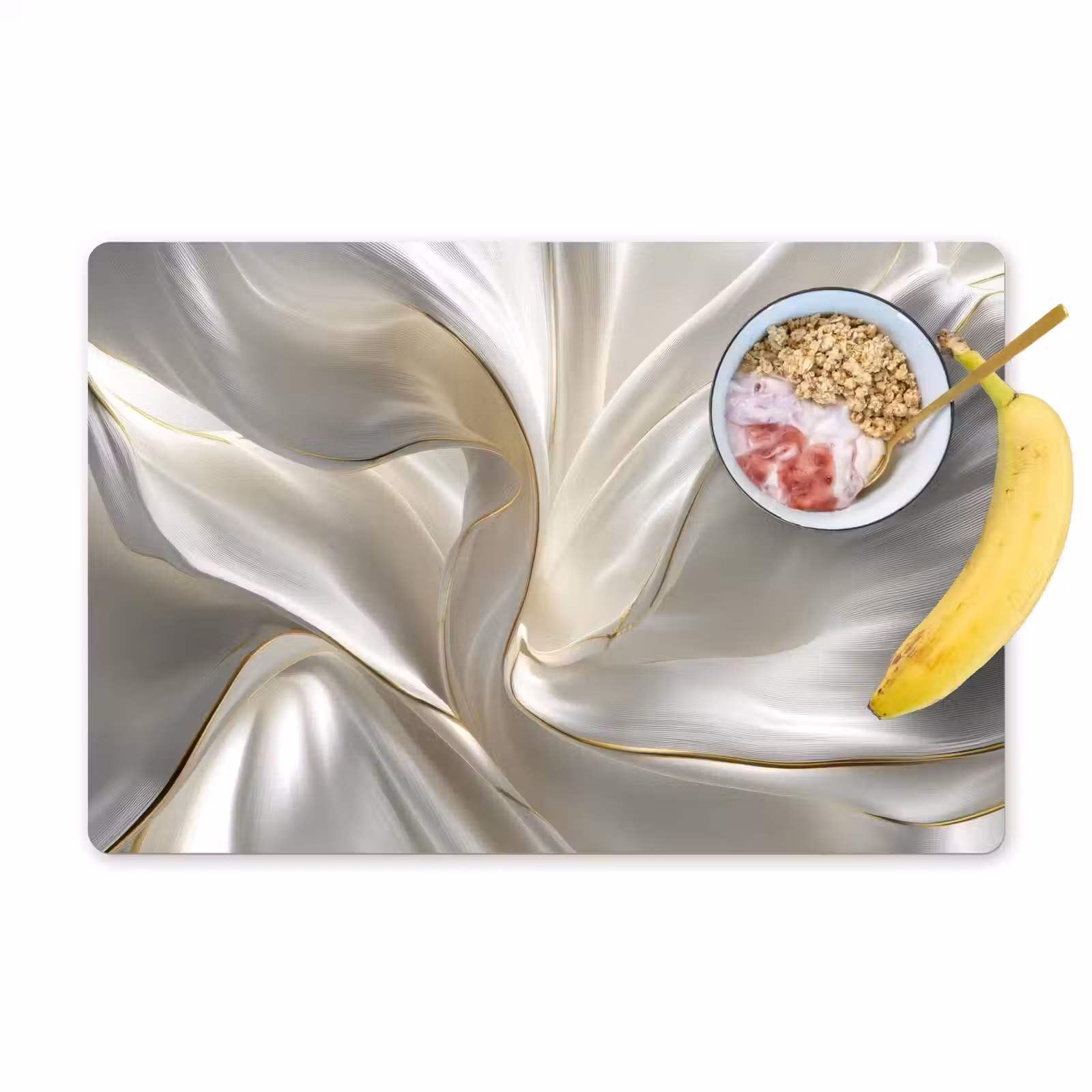 Tischset - Stoff - Plissee - Gold — 1