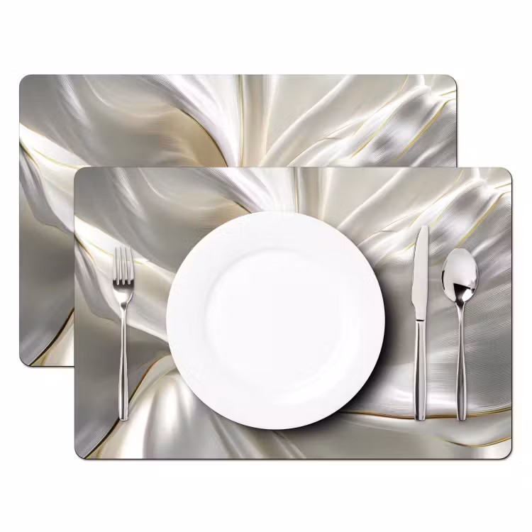 Tischset - Stoff - Plissee - Gold — 2