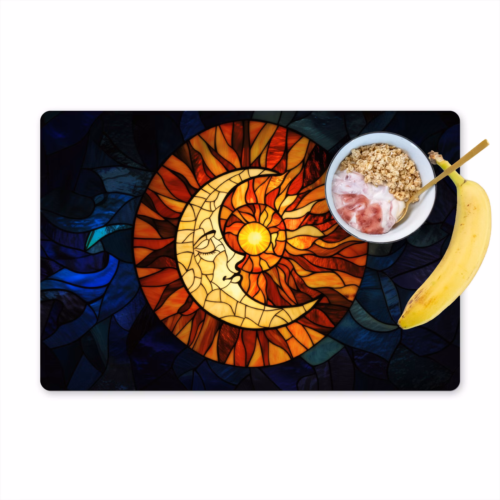 Tischset - Mosaik - Glas - Mond - Dunkelblau — 1
