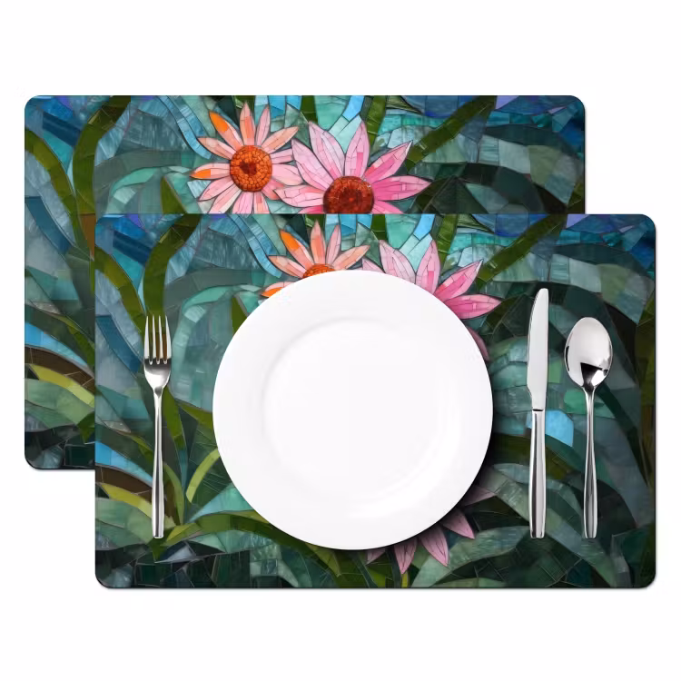 Tischset - Blumen - Rosa - Glasmosaik — 2