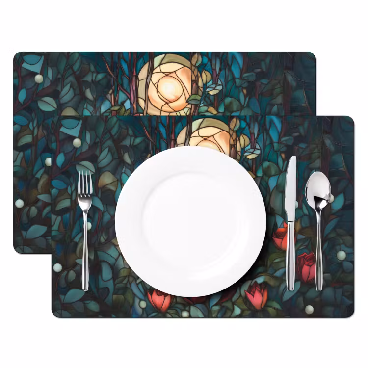 Tischset - Fuchs - Mosaik - Wald - Mond — 2