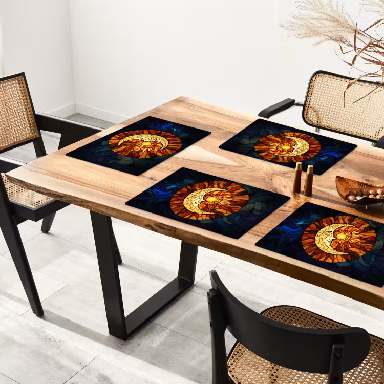 Tischset - Mosaik - Glas - Mond - Dunkelblau — 4