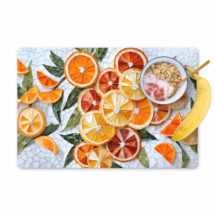Tischset - Scheiben - Obst - Orange - Mosaik — 1