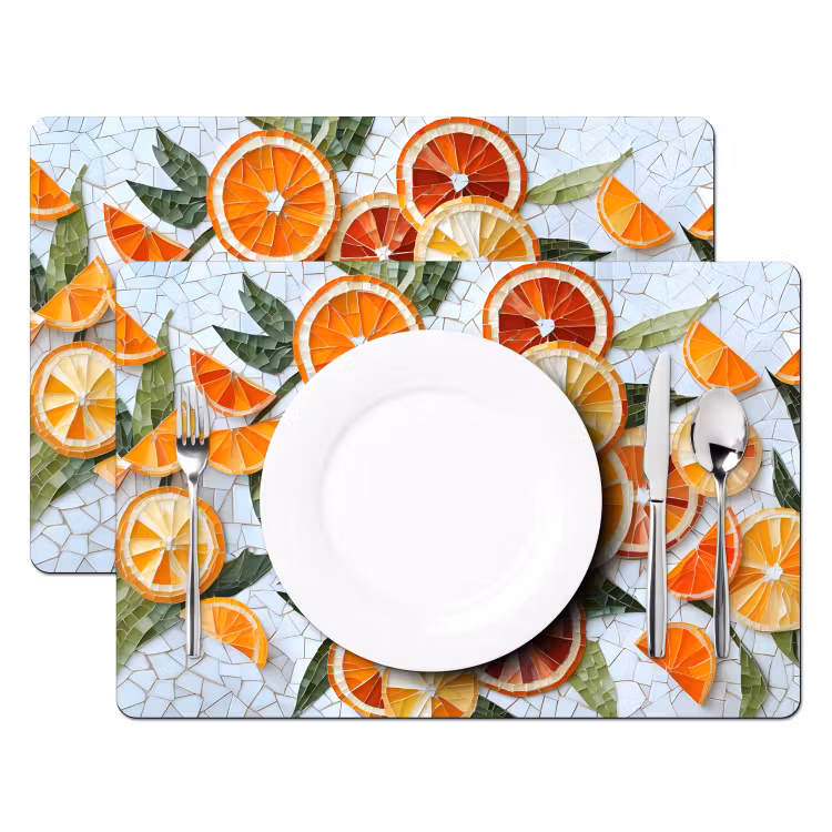 Tischset - Scheiben - Obst - Orange - Mosaik — 2