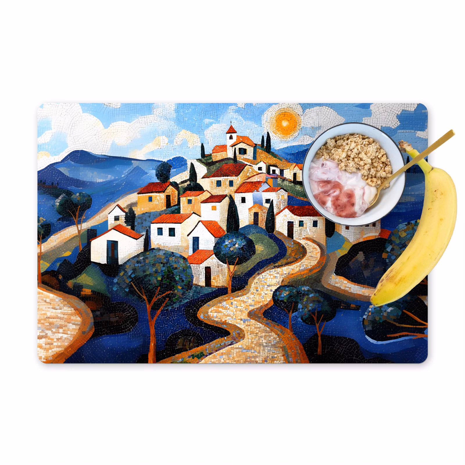 Tischset - Dorf - Hügelig - Sonne - Mosaik — 1