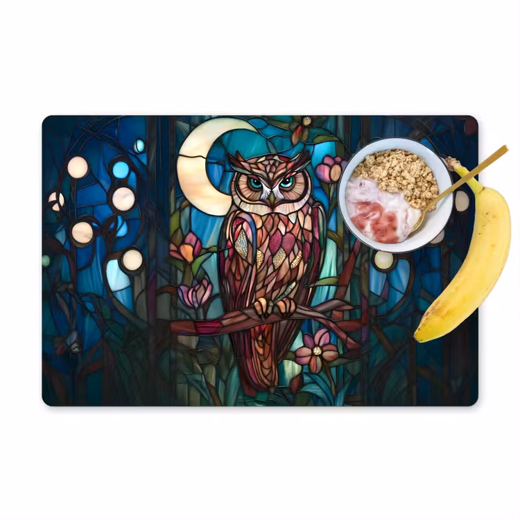 Tischset - Eule - Mosaik - Mond - Nacht — 1