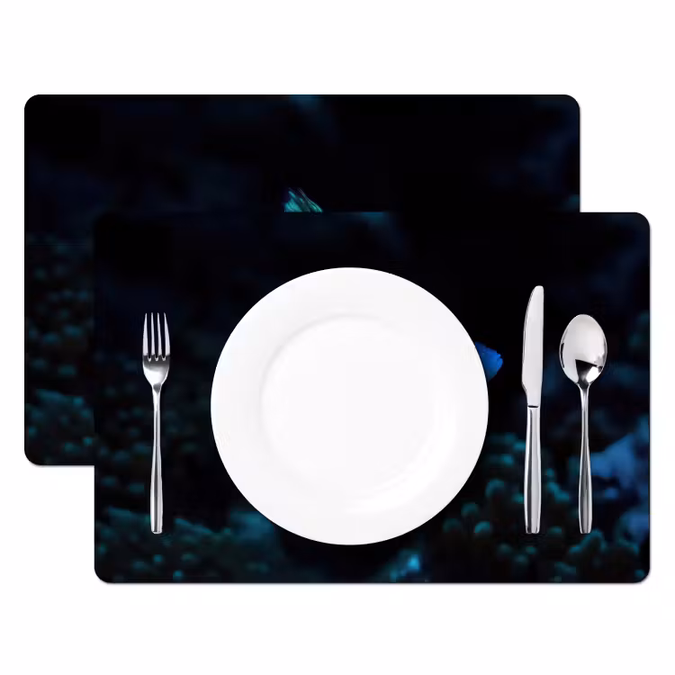 Tischset - Fische - Punkte - Koralle - Blau — 2