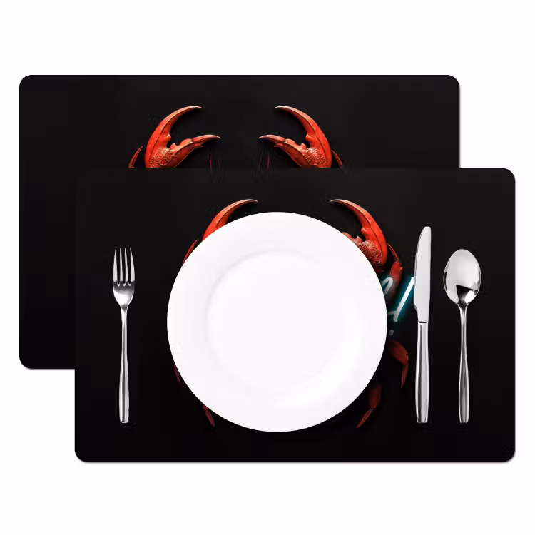 Tischset - Krabbe - Rot - Neon - Zitat — 2