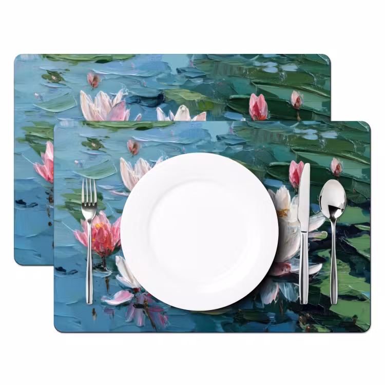 Tischset - Seerosen - Blumen - Rosa - Wasser — 2