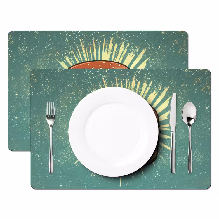 Tischset - Hamburger - Illustration - Salat - Käse — 2