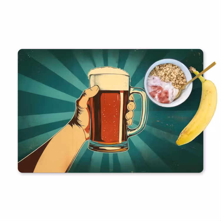 Tischset - Bierglas - Schaumstoff - Retro - Grün — 1