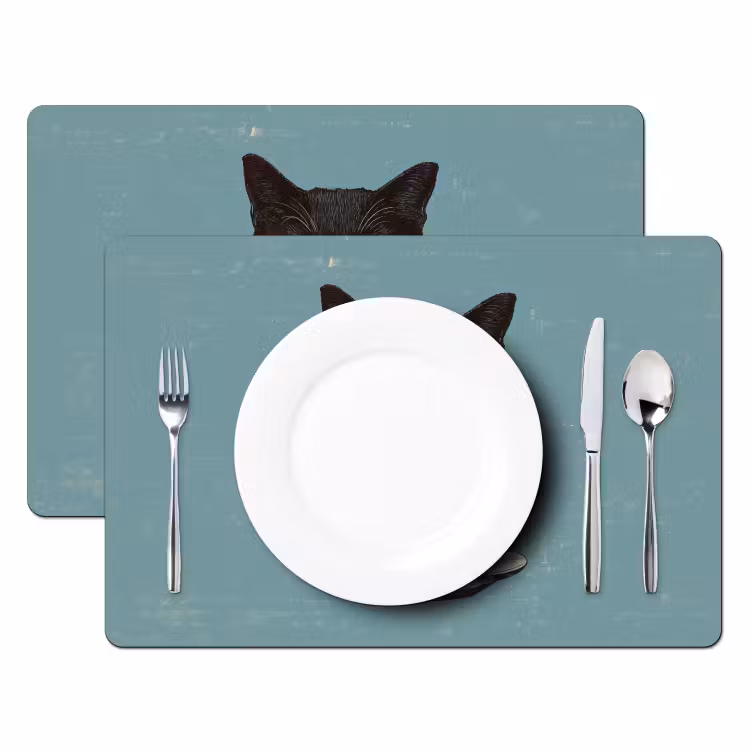 Tischset - Katze - Schwarz - Kaffee - Minimalistisch — 2