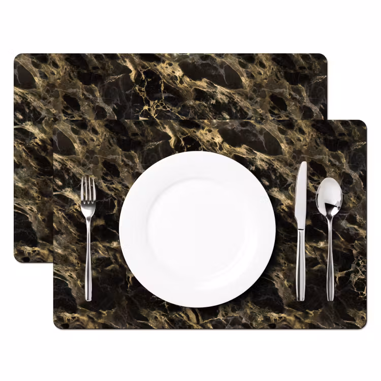 Tischset - Kristall - Gold - Schwarz - Marmor — 2