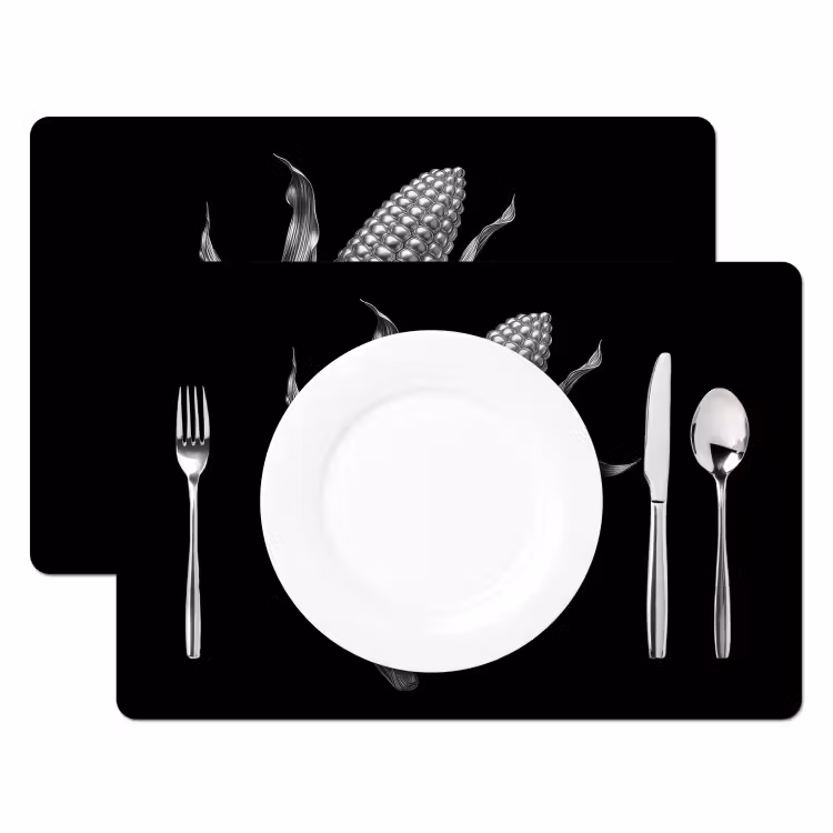 Tischset - Maiskolben - Glänzendes Metall - Elegant — 2