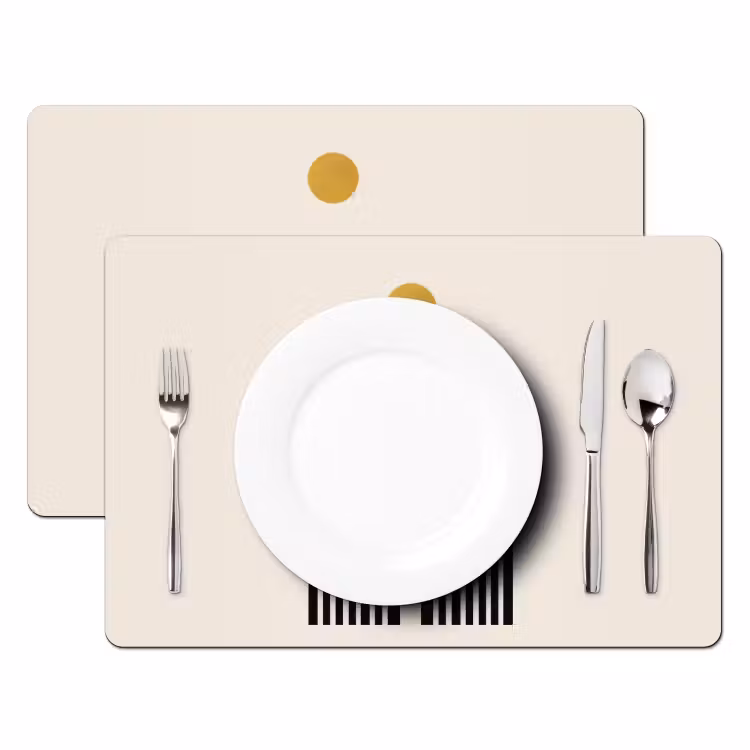 Tischset - Minimalistisch - Schwarze Schleife - Goldener Kreis — 2