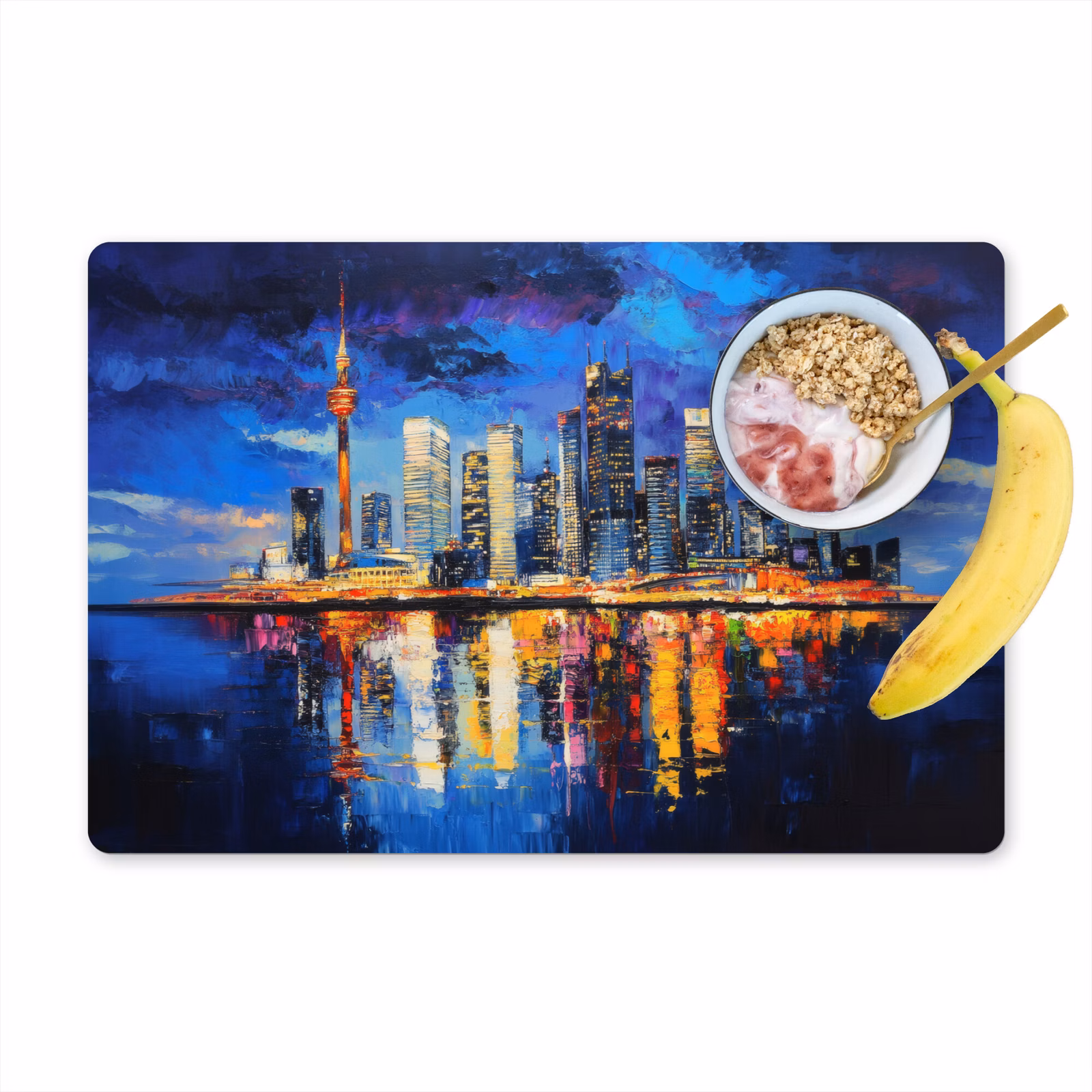 Tischset - Skyline Toronto - Modern - Stadtlicht - Blau — 1