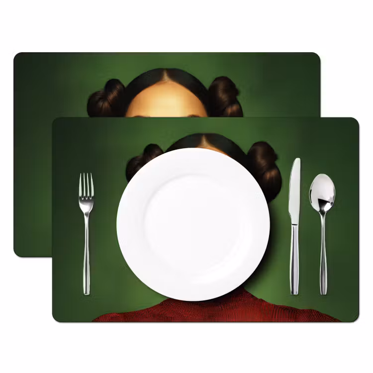Tischset - Frau - Grün - Brille - Ästhetisch - Modern — 2