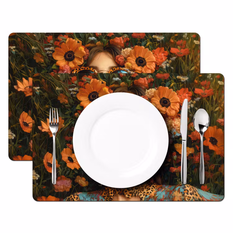 Tischset - Frauen - Blumen - Modern - Brille - Abstrakt — 2