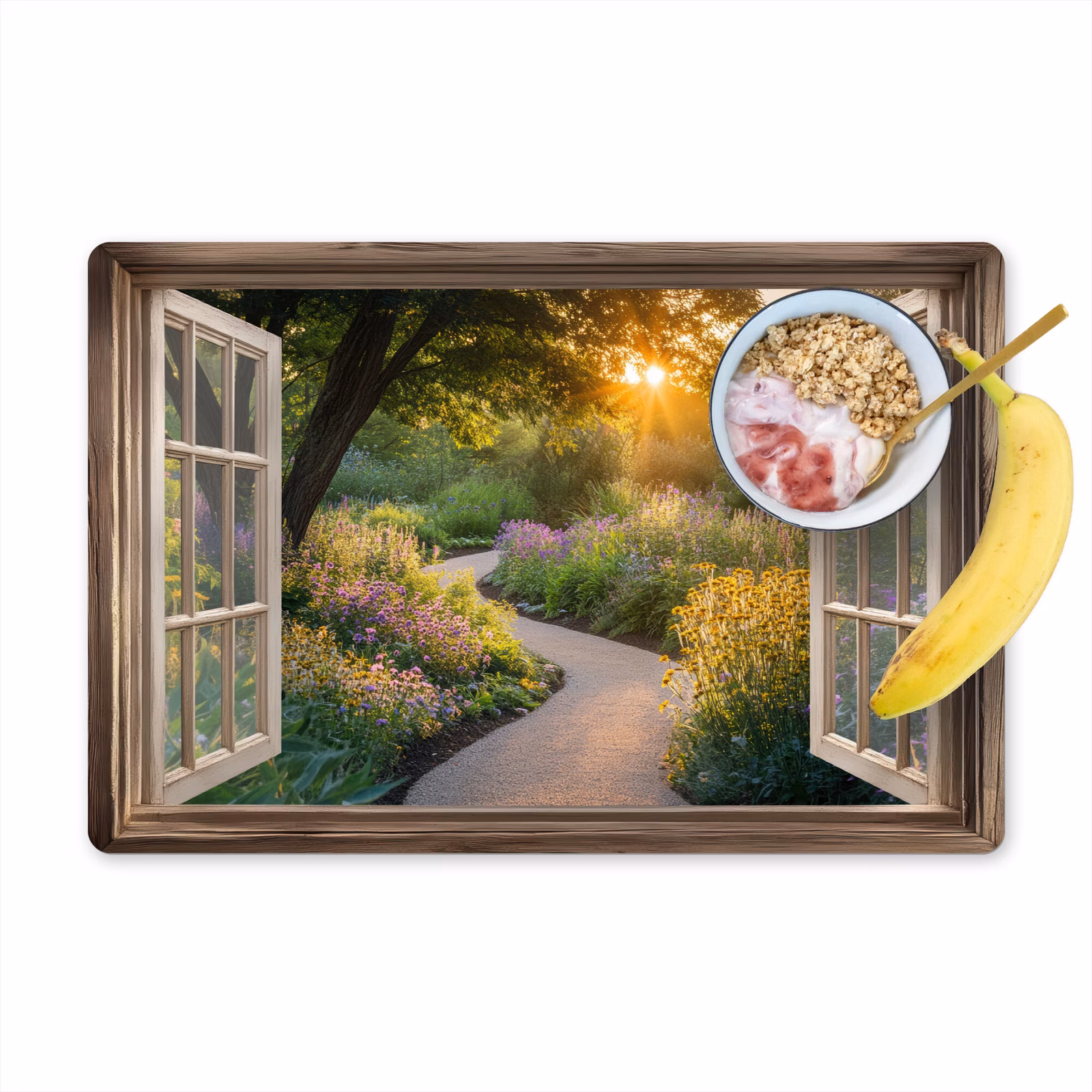 Tischset - Aussicht - Blumen - Natur - Sonne - Weg — 1