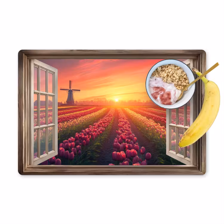 Tischset - Ausblick - Tulpen - Sonnenuntergang - Blumen - Bunt — 1