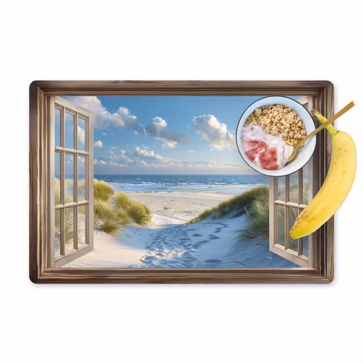 Tischset - Aussicht - Strand - Fenster - Dünen - Meer — 1