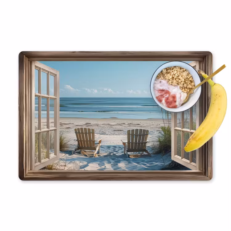 Tischset - Durchsichtig - Strandkörbe - Dünen - Meer - Natur — 1