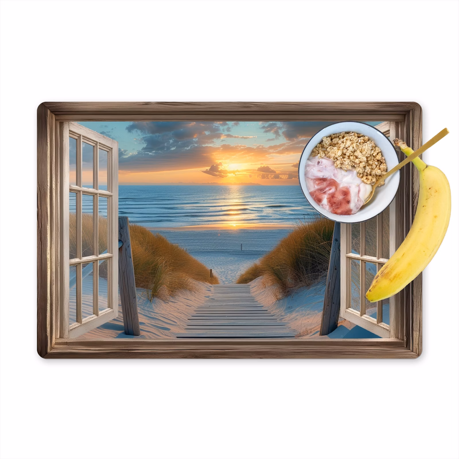 Tischset - Durchblick - Strand - Weg - Sonnenuntergang — 1