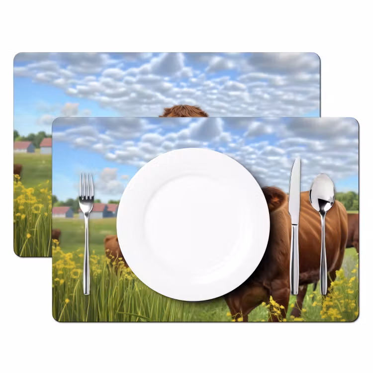 Tischset - Kuh - Wiese - Blumen — 2