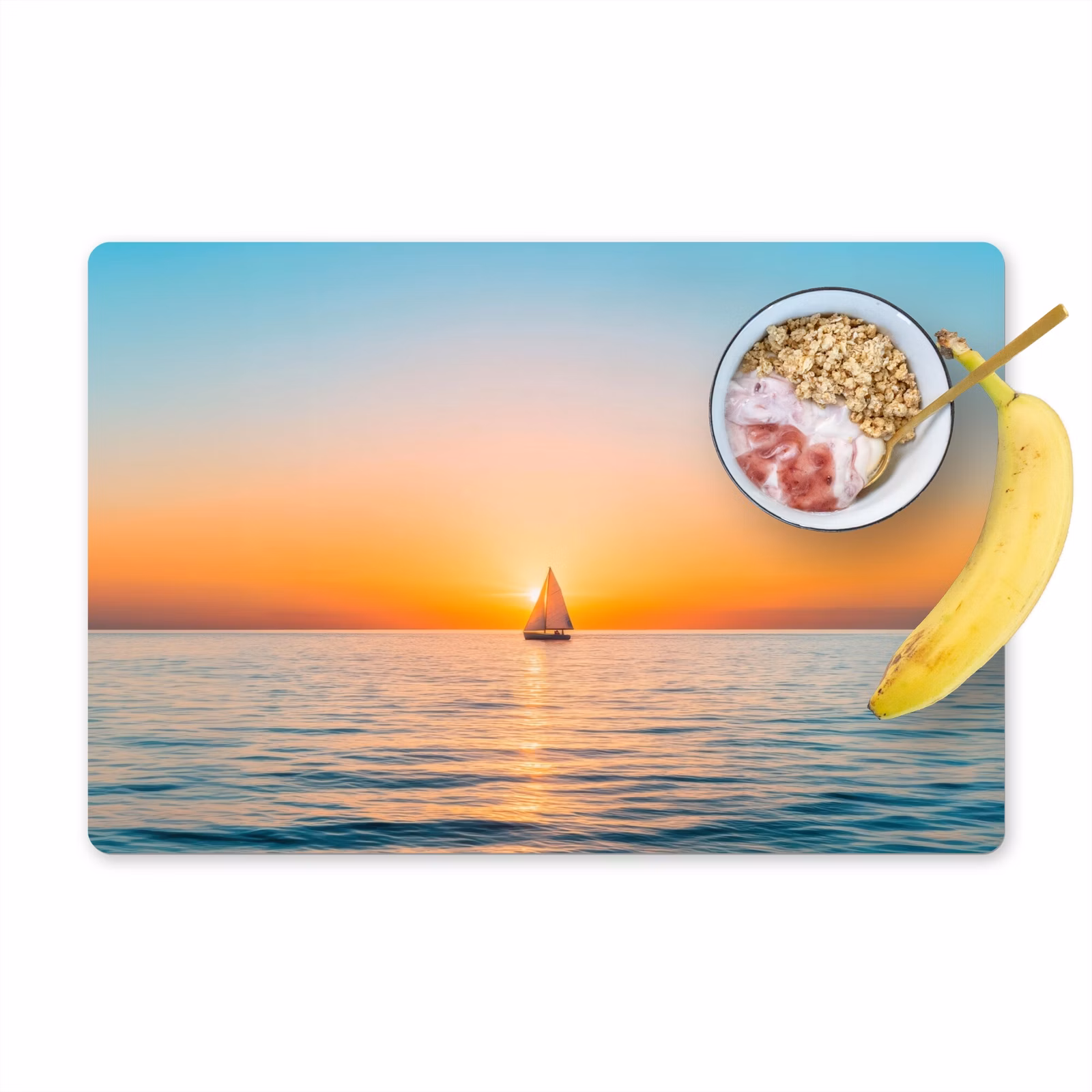 Tischset - Meer - Segelboot - Sonnenuntergang — 1