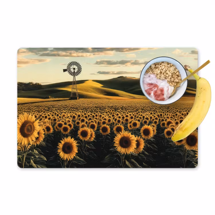 Tischset - Sonnenblume - Feld - Windmühle — 1