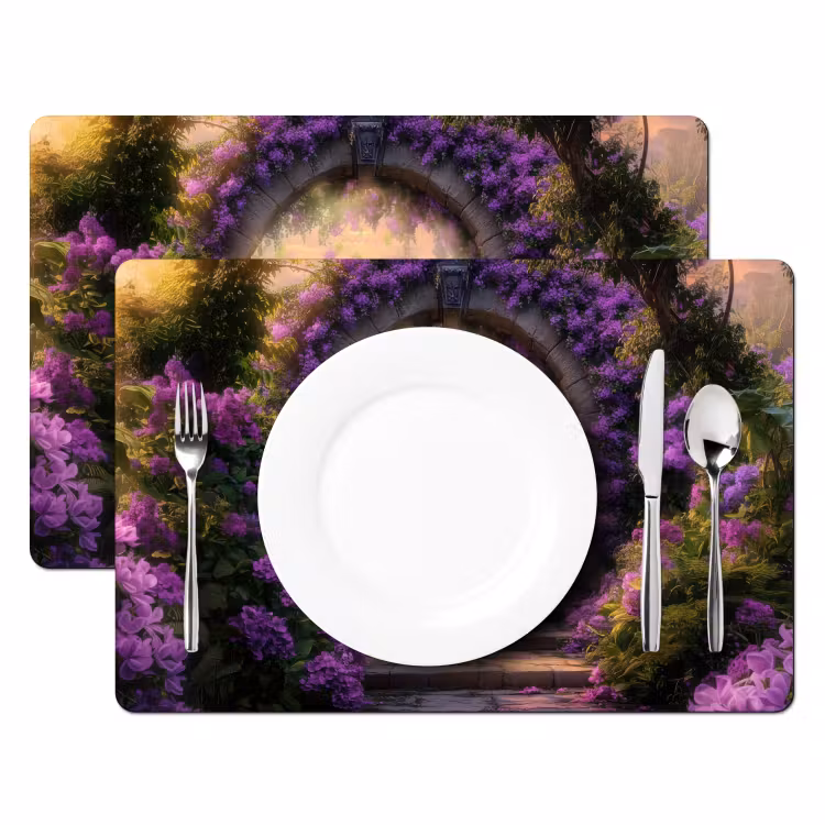 Tischset - Tor - Lila - Blumen — 2