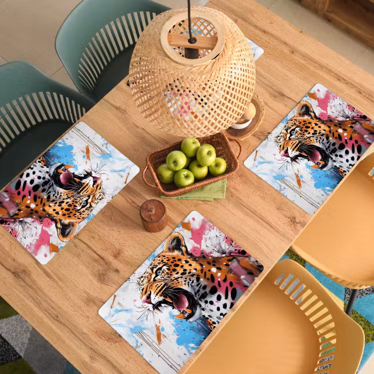 Tischset - Abstrakt - Leopard - Farbenfroh — 3