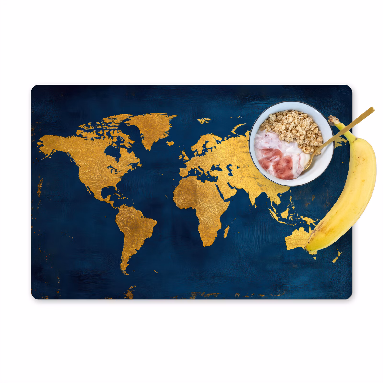 Tischset - Weltkarte - Gold - Dunkelblau — 1