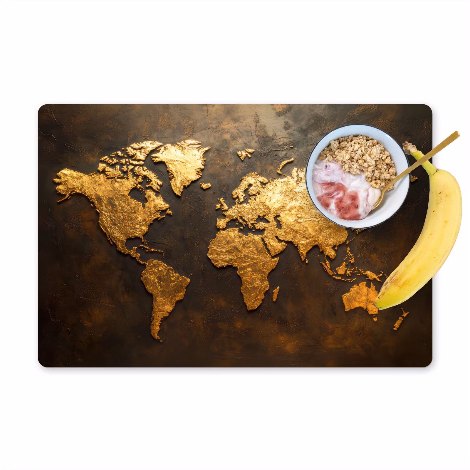 Tischset - Weltkarte - Gold - Rost — 1