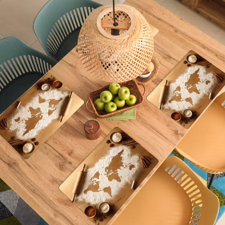 Tischset - Holz - Weltkarte - Backen - Küche — 3