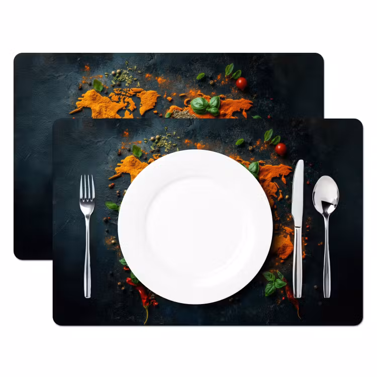 Tischset - Weltkarte - Kräuter - Lebendige Farben — 2