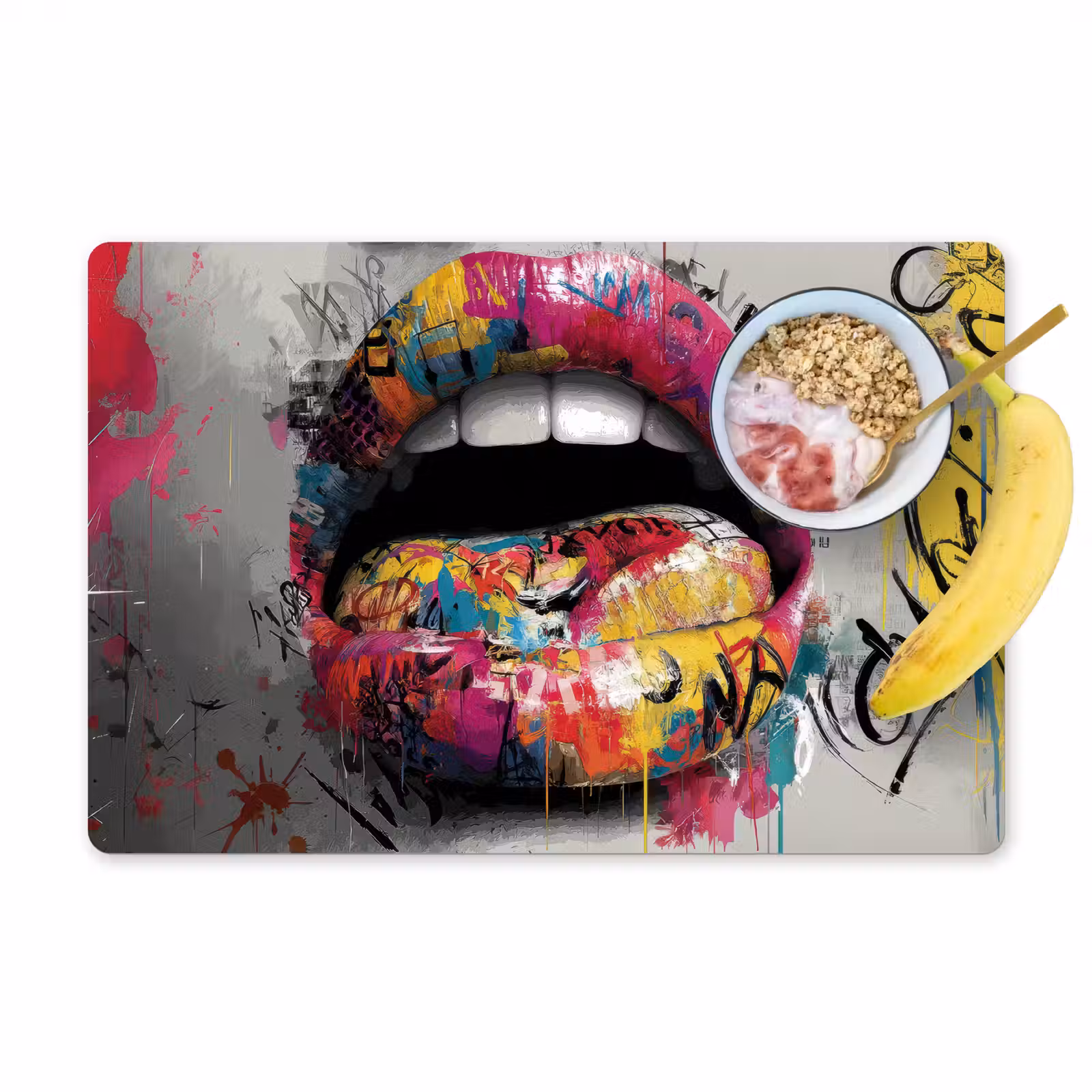Tischset - Lippen - Graffiti - Ausdrucksstark — 1