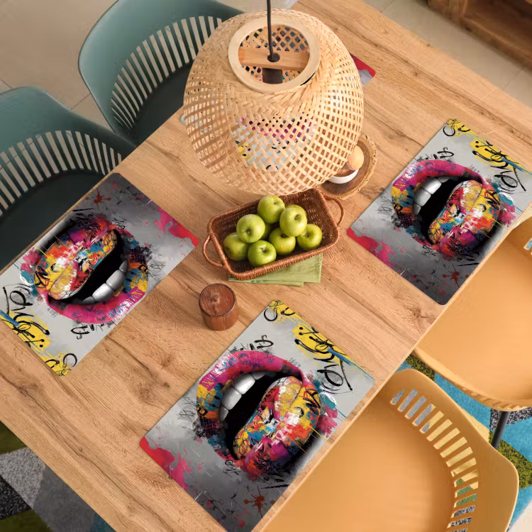 Tischset - Lippen - Graffiti - Ausdrucksstark — 3