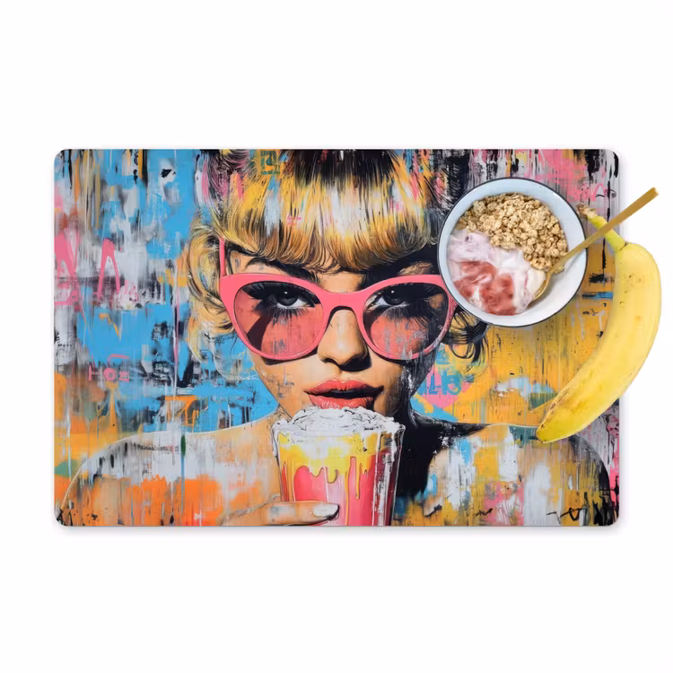 Tischset - Sonnenbrille - Frau - Bunt - Farbspritzer — 1