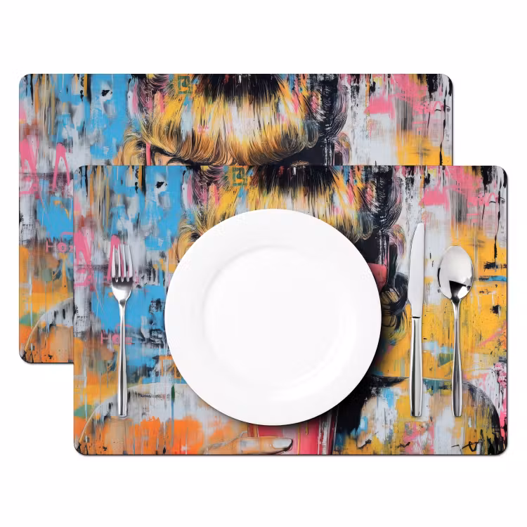 Tischset - Sonnenbrille - Frau - Bunt - Farbspritzer — 2